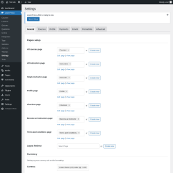 Page screenshot: LearnPress → Settings