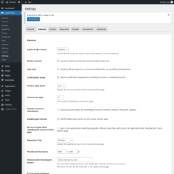Page screenshot: LearnPress → Settings → Courses