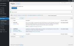 Page screenshot: Plugins ‹ Test site — WordPress