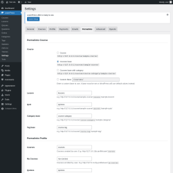 Page screenshot: LearnPress → Settings → Permalinks