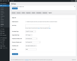 Page screenshot: LearnPress → Settings → OpenAI