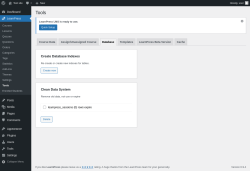 Page screenshot: LearnPress &rarr; Tools &rarr; Database