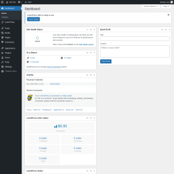 Page screenshot: Dashboard &lsaquo; Test site &mdash; WordPress