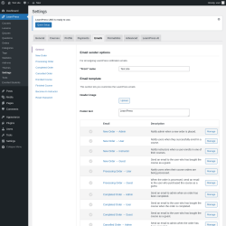 Page screenshot: LearnPress &rarr; Settings &rarr; Emails