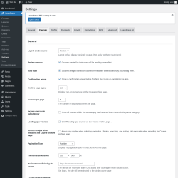 Page screenshot: LearnPress &rarr; Settings &rarr; Courses