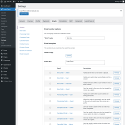 Page screenshot: LearnPress &rarr; Settings &rarr; Emails