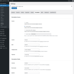 Page screenshot: LearnPress &rarr; Settings &rarr; Permalinks
