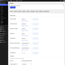 Page screenshot: LearnPress &rarr; Settings