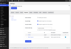 Page screenshot: LearnPress &rarr; Settings &rarr; Payments