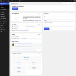 Page screenshot: Dashboard &lsaquo; Test site &mdash; WordPress