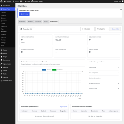 Page screenshot: LearnPress &rarr; Statistics &rarr; Instructors