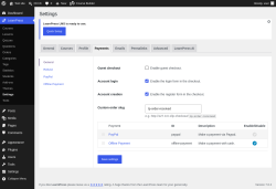 Page screenshot: LearnPress &rarr; Settings &rarr; Payments