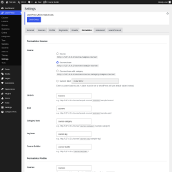 Page screenshot: LearnPress &rarr; Settings &rarr; Permalinks