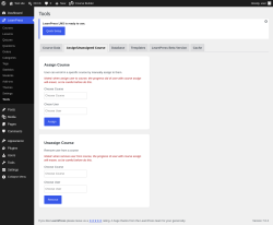 Page screenshot: LearnPress &rarr; Tools &rarr; Assign/Unassigned Course