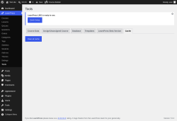 Page screenshot: LearnPress &rarr; Tools &rarr; Cache