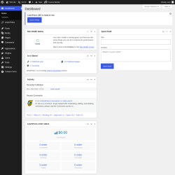 Page screenshot: Dashboard &lsaquo; Test site &mdash; WordPress