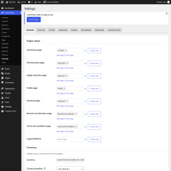 Page screenshot: LearnPress &rarr; Settings