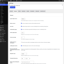 Page screenshot: LearnPress &rarr; Settings &rarr; Courses
