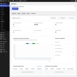 Page screenshot: LearnPress &rarr; Statistics &rarr; Instructors