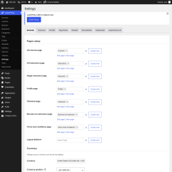 Page screenshot: LearnPress &rarr; Settings