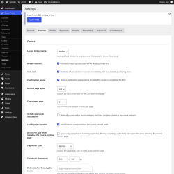 Page screenshot: LearnPress &rarr; Settings &rarr; Courses