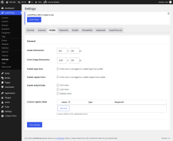 Page screenshot: LearnPress &rarr; Settings &rarr; Profile