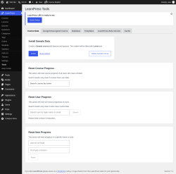 Page screenshot: LearnPress &rarr; Tools