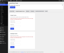 Page screenshot: LearnPress &rarr; Tools &rarr; Assign/Unassigned Course