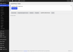 Page screenshot: LearnPress &rarr; Tools &rarr; LearnPress Beta Version