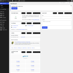 Page screenshot: Dashboard &lsaquo; Test site &mdash; WordPress