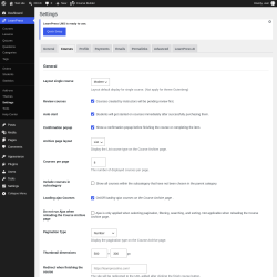 Page screenshot: LearnPress &rarr; Settings &rarr; Courses