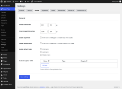Page screenshot: LearnPress &rarr; Settings &rarr; Profile