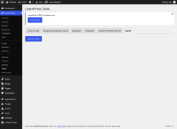 Page screenshot: LearnPress &rarr; Tools &rarr; Cache