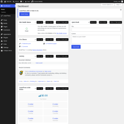 Page screenshot: Dashboard &lsaquo; Test site &mdash; WordPress