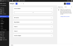 Page screenshot: Widgets &lsaquo; Test site &mdash; WordPress