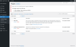 Page screenshot: Plugins &lsaquo; Test site &mdash; WordPress