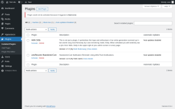 Page screenshot: Plugins &lsaquo; Test site &mdash; WordPress