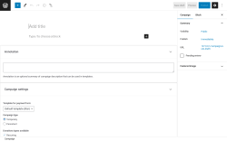 Page screenshot: Leyka &rarr; Campaigns &rarr; 