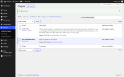 Page screenshot: Plugins &lsaquo; Test site &mdash; WordPress