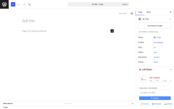 Page screenshot: Add Page &lsaquo; Test site &mdash; WordPress