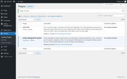 Page screenshot: Plugins &lsaquo; Test site &mdash; WordPress