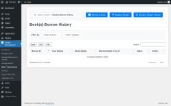 Page screenshot: Library Management &rarr; Book Transactions