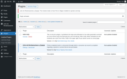Page screenshot: Plugins &lsaquo; Test site &mdash; WordPress
