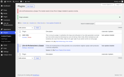 Page screenshot: Plugins &lsaquo; Test site &mdash; WordPress