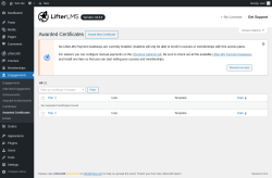 Page screenshot: Engagements &rarr; Awarded Certificates