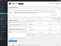 Page screenshot: Courses &rarr; Difficulties
