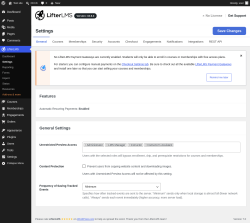 Page screenshot: LifterLMS &rarr; Settings