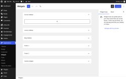 Page screenshot: Widgets &lsaquo; Test site &mdash; WordPress