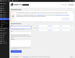 Page screenshot: Memberships &rarr; Tags