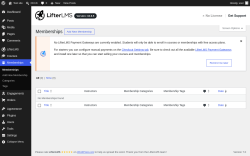 Page screenshot: Memberships